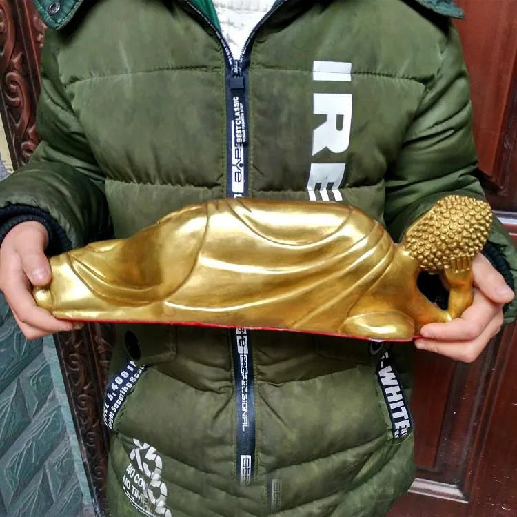 36cm Southeast Asia Thailand auspicious Sleeping Amitabha Buddha brass statue bless safety healty good luck bring money wealth