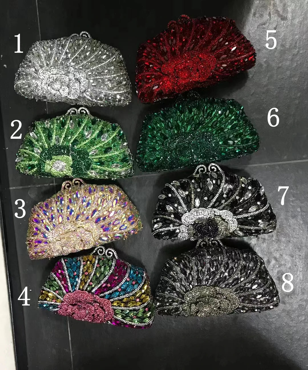 Banquet Dinner Flower Colorful Rhinestone Purse Women Crystal Diamond Party Handbag Wedding Bride Female Girl Floral Evening Bag