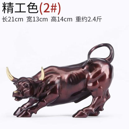 GOOD LUCK Charging Bull Wall Street Bronze Bull statue home Company thriving business Money bring good luck Sculpture