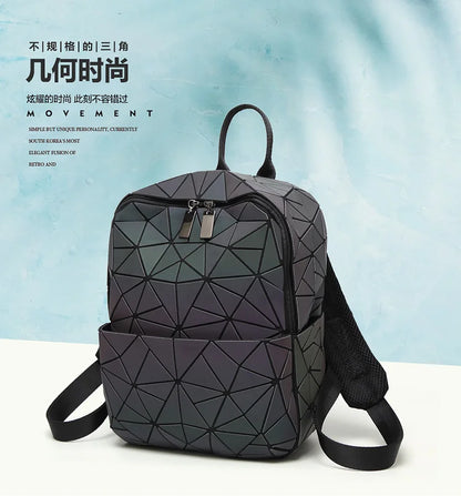 shiny Geometric bag Luminous Glitter Sequins Female Backpack Geometric Women School Backpack For Teenage mochila feminina 2020