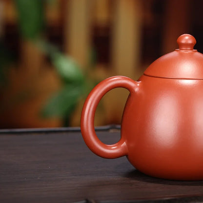 Dahongpao Lettering Dragon Egg Pot, Zisha Teapot, Handmade Kung-Fu Teaware, Purple Clay, Drinkware for Puer, Green, Black