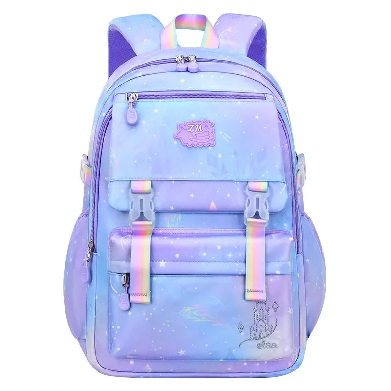 School Backpacks Girl Primary School Bag For Kids Gradient Orthopedic Waterproof Backpacks Children Large Capacity Space Bags