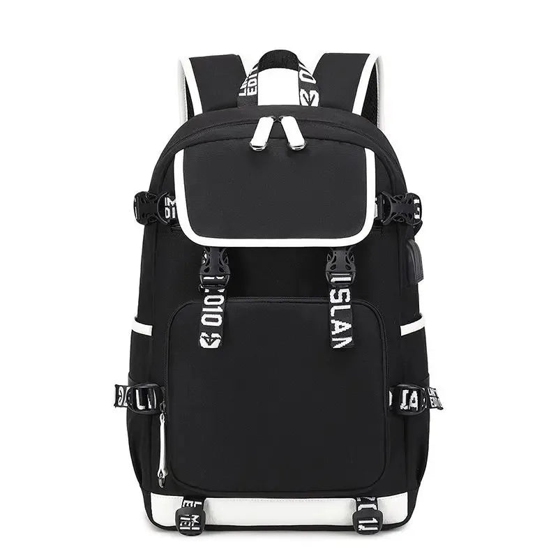 School Bag Heat Transfer Backpack Trend Male High School Students Light Backpack Fashion Large Capacity Leisure Backpack