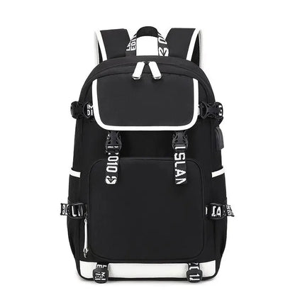 School Bag Heat Transfer Backpack Trend Male High School Students Light Backpack Fashion Large Capacity Leisure Backpack