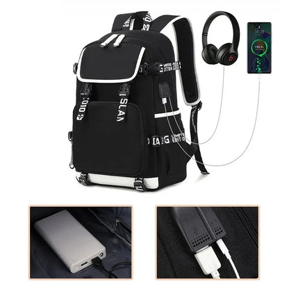 School Bag Heat Transfer Backpack Trend Male High School Students Light Backpack Fashion Large Capacity Leisure Backpack