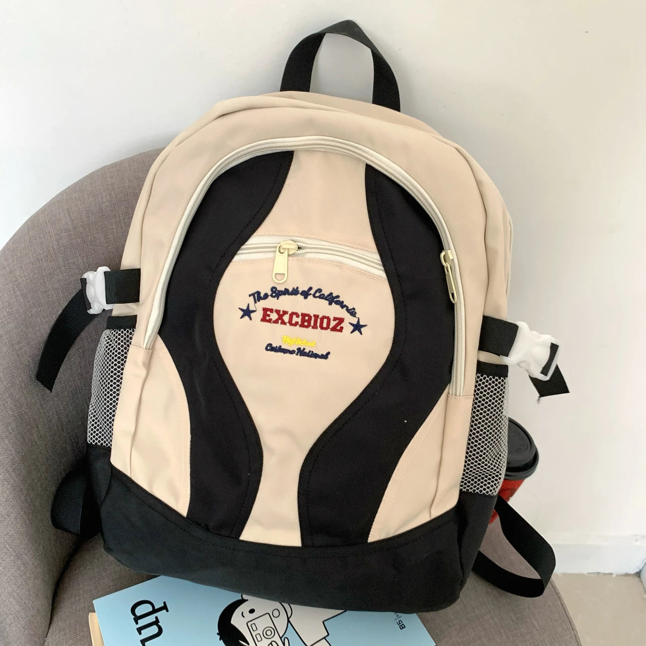 School Bags Panelled 2023 New Backpack Fashion Luxury Unisex Laptop Large Capacity Cool For Teenage Girls Women Embroidery