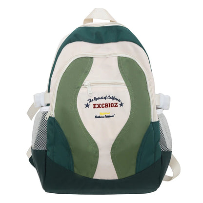 School Bags Panelled 2023 New Backpack Fashion Luxury Unisex Laptop Large Capacity Cool For Teenage Girls Women Embroidery