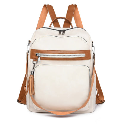 School Bags Travel Bagpack Ladies Bookbag High Quality Leather Backpack Women Large Capacity Backpack Purses Female Vintage Bag