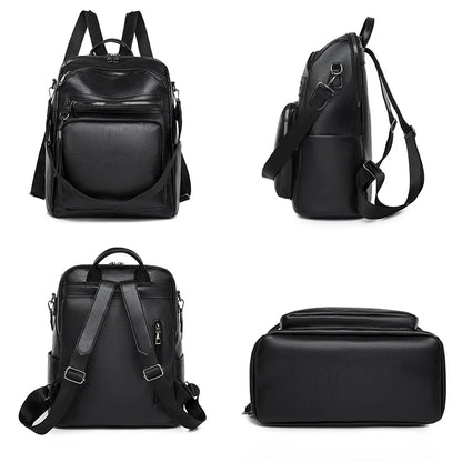 School Bags Travel Bagpack Ladies Bookbag High Quality Leather Backpack Women Large Capacity Backpack Purses Female Vintage Bag