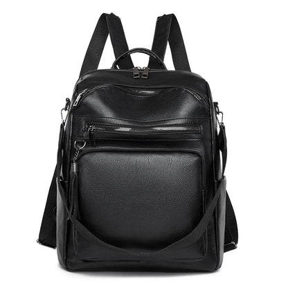 School Bags Travel Bagpack Ladies Bookbag High Quality Leather Backpack Women Large Capacity Backpack Purses Female Vintage Bag