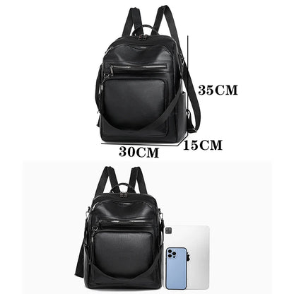 School Bags Travel Bagpack Ladies Bookbag High Quality Leather Backpack Women Large Capacity Backpack Purses Female Vintage Bag