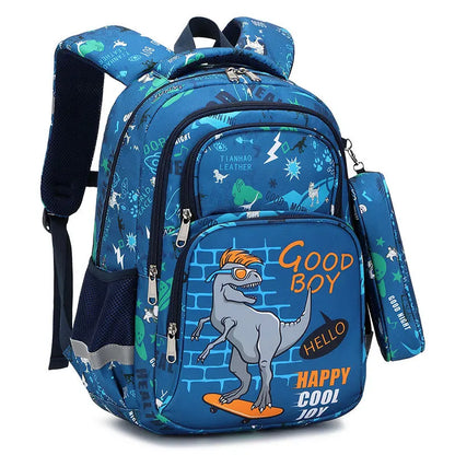 School Bags for Child School Backpacks For Teenager Girls Boys Cartoon Dinosaur Anime Backpack Lunch box With pencil Case