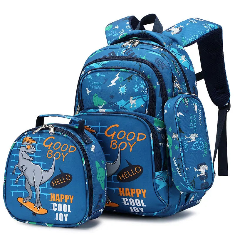 School Bags for Child School Backpacks For Teenager Girls Boys Cartoon Dinosaur Anime Backpack Lunch box With pencil Case