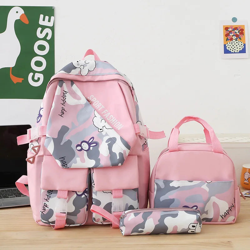 School Bags for Teenagers Girls Schoolbag Large Capacity Boys Printing School Backpack Set Rucksack Bagpack Kids Cute Book Bags