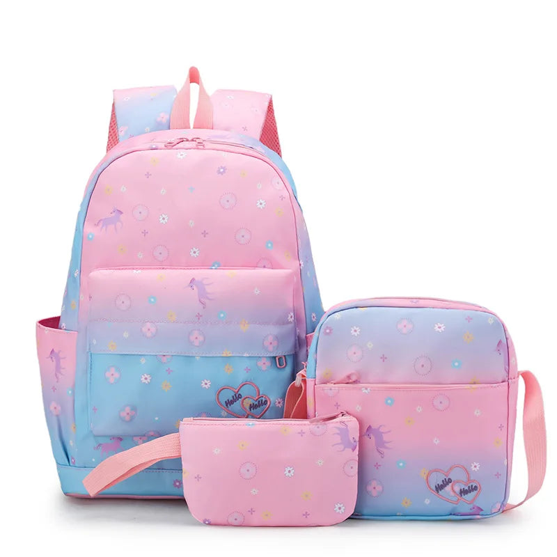 School Bags for Teenagers Girls Schoolbag Large Capacity Boys Printing School Backpack Set Rucksack Bagpack Kids Cute Book Bags