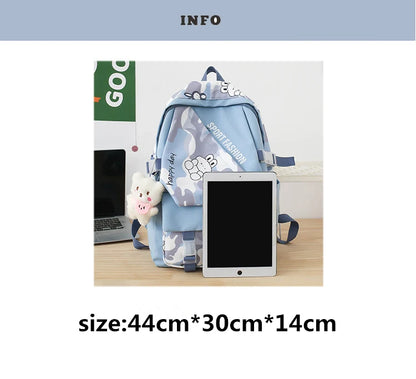 School Bags for Teenagers Girls Schoolbag Large Capacity Boys Printing School Backpack Set Rucksack Bagpack Kids Cute Book Bags