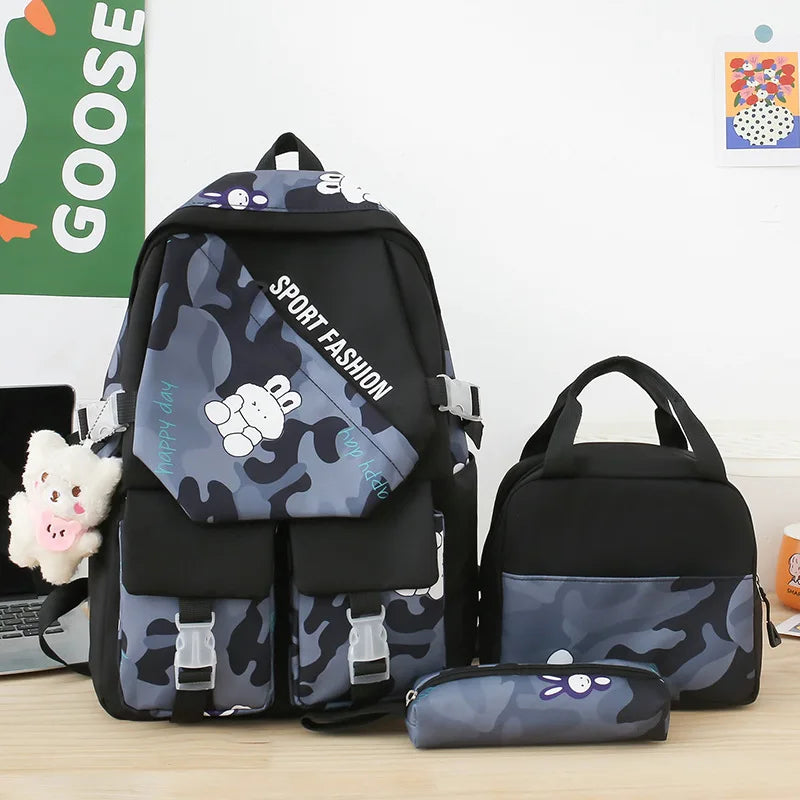 School Bags for Teenagers Girls Schoolbag Large Capacity Boys Printing School Backpack Set Rucksack Bagpack Kids Cute Book Bags