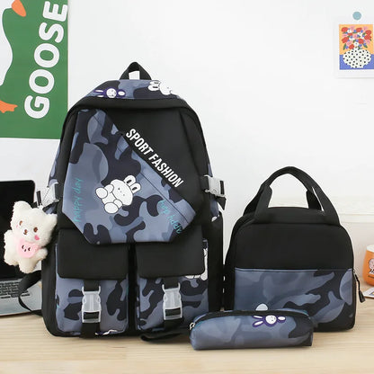 School Bags for Teenagers Girls Schoolbag Large Capacity Boys Printing School Backpack Set Rucksack Bagpack Kids Cute Book Bags