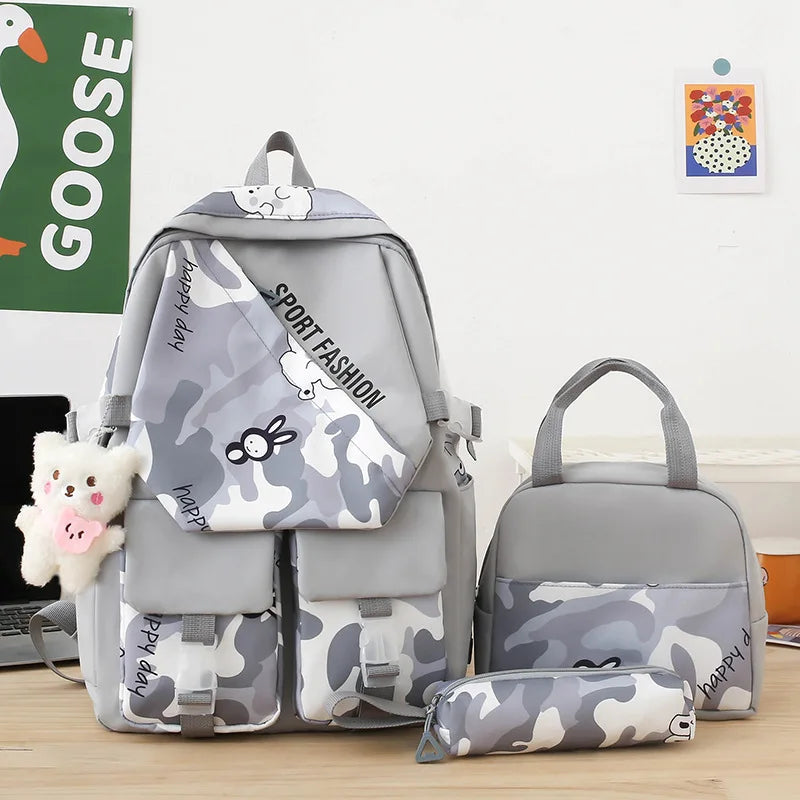 School Bags for Teenagers Girls Schoolbag Large Capacity Boys Printing School Backpack Set Rucksack Bagpack Kids Cute Book Bags