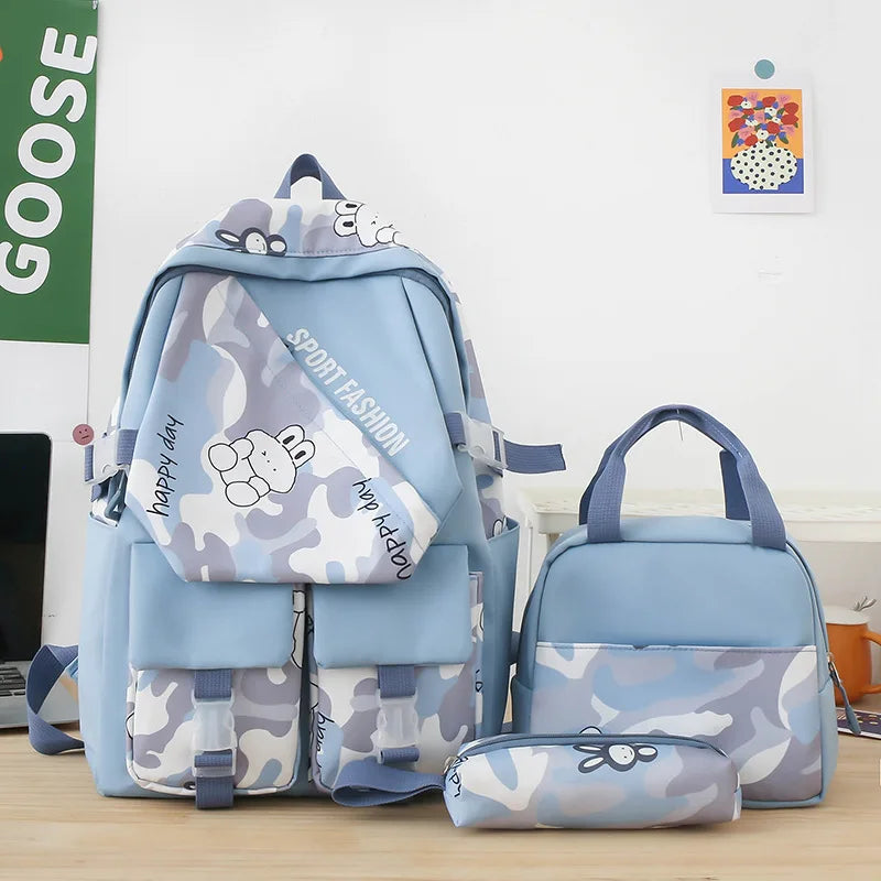 School Bags for Teenagers Girls Schoolbag Large Capacity Boys Printing School Backpack Set Rucksack Bagpack Kids Cute Book Bags