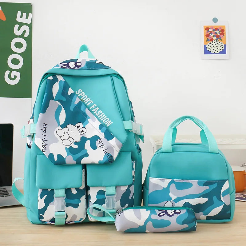 School Bags for Teenagers Girls Schoolbag Large Capacity Boys Printing School Backpack Set Rucksack Bagpack Kids Cute Book Bags