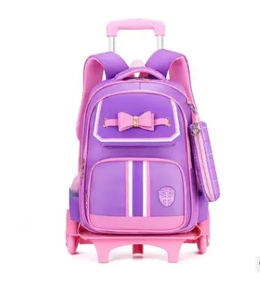 School Rolling backpack school bag on wheels wheeled backpack for girls student children school Trolley Bag Rucksacks  for kids