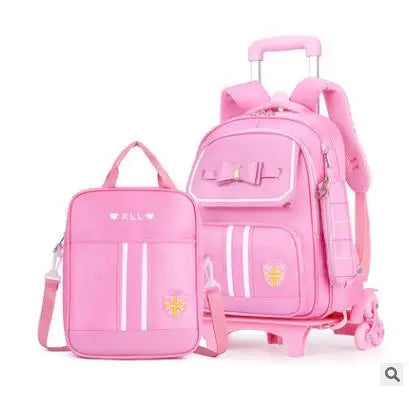 School Rolling backpack school bag on wheels wheeled backpack for girls student children school Trolley Bag Rucksacks  for kids