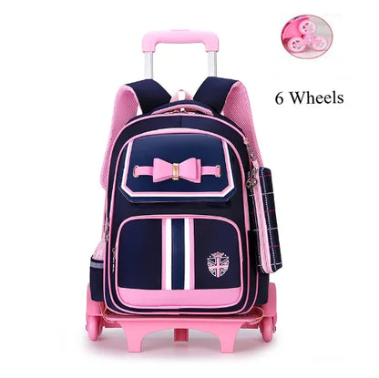 School Rolling backpack school bag on wheels wheeled backpack for girls student children school Trolley Bag Rucksacks  for kids