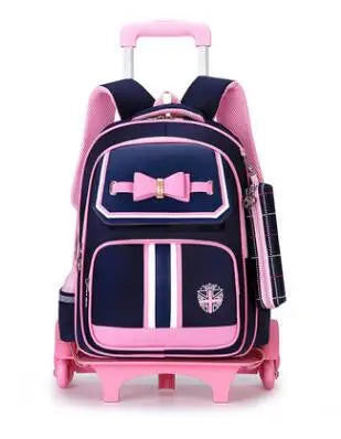 School Rolling backpack school bag on wheels wheeled backpack for girls student children school Trolley Bag Rucksacks  for kids
