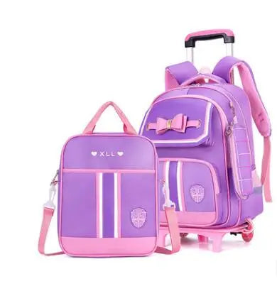 School Rolling backpack school bag on wheels wheeled backpack for girls student children school Trolley Bag Rucksacks  for kids