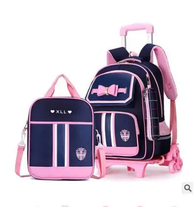 School Rolling backpack school bag on wheels wheeled backpack for girls student children school Trolley Bag Rucksacks  for kids
