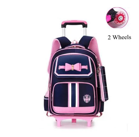 School Rolling backpack school bag on wheels wheeled backpack for girls student children school Trolley Bag Rucksacks  for kids