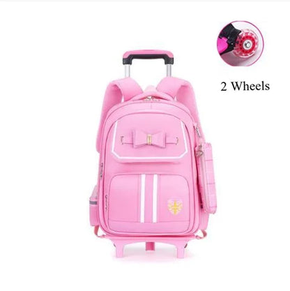 School Rolling backpack school bag on wheels wheeled backpack for girls student children school Trolley Bag Rucksacks  for kids