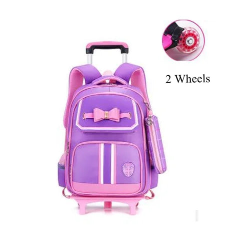 School Rolling backpack school bag on wheels wheeled backpack for girls student children school Trolley Bag Rucksacks  for kids