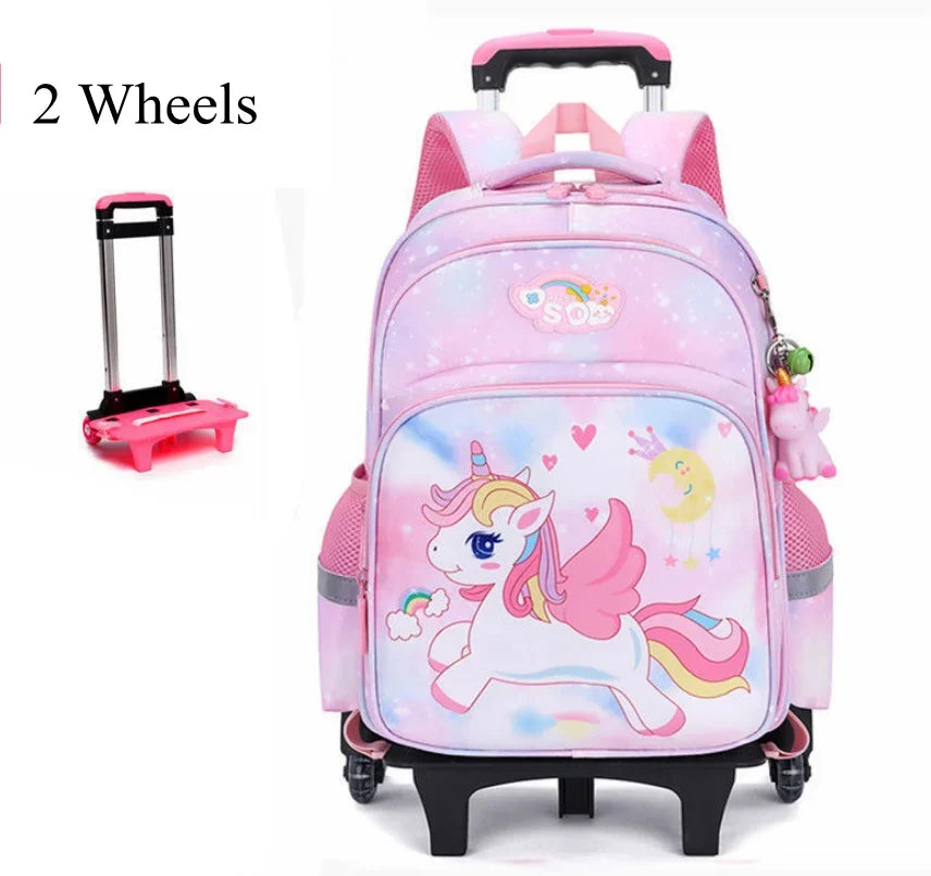 School Trolley Bag for girls  kids School Rolling backpack School Wheeled backpack Bag School bags with wheels Trolley Satchel