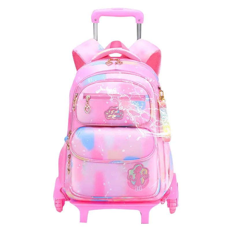 School Trolley Bags With Wheels for girls Schoolbags for primary school grade 1-6 girls satchel Children Rolling Backpack Bags