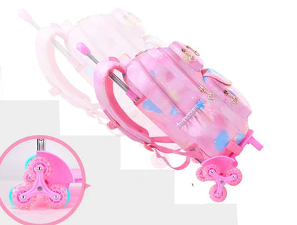 School Trolley Bags With Wheels for girls Schoolbags for primary school grade 1-6 girls satchel Children Rolling Backpack Bags