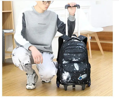 School bag on wheels lunch bag  school wheeled backpack for boys school trolley luggage bag Children  School Rolling backpack