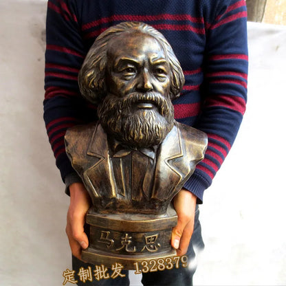 School office ROOM TOP decorative art # Marxism Communism revolutionary socialist Karl Marx bronze Portraits statue