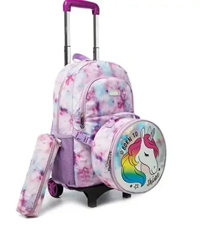 School wheeled backpack bag for girls School Rolling backpack Kids  student bag wheels children school Trolley backpack Bag