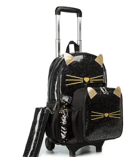 School wheeled backpack bag for girls School Rolling backpack Kids  student bag wheels children school Trolley backpack Bag