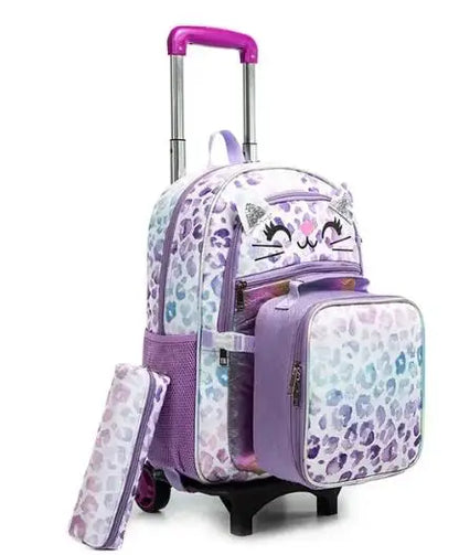 School wheeled backpack bag for girls School Rolling backpack Kids  student bag wheels children school Trolley backpack Bag