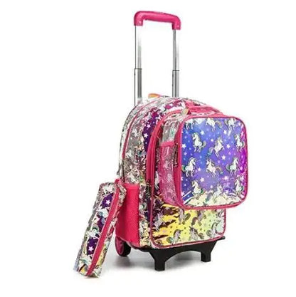 School wheeled backpack bag for girls School Rolling backpack Kids  student bag wheels children school Trolley backpack Bag