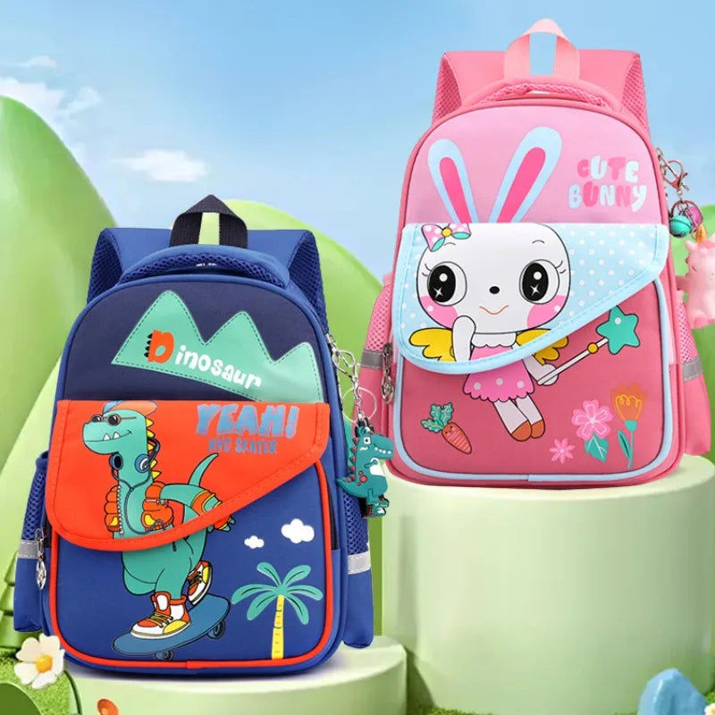 Schoolbag Children's School Bag Kindergarten Backpack for Boys and Girls Cartoon Light Kids Backpack Preschool Bag for Toddlers