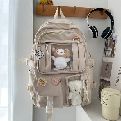 Schoolbag Korean Style Simple Large Capacity High Schoolbag for Girls Youth Travel Backpack Junior High School Student Backpack