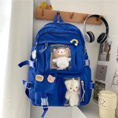 Schoolbag Korean Style Simple Large Capacity High Schoolbag for Girls Youth Travel Backpack Junior High School Student Backpack