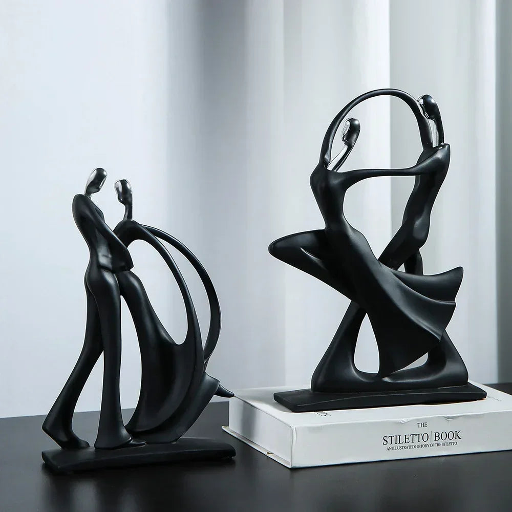 Sculpture Abstract Modern Art Nordic Home Decoration Accessories for Living Room One Piece Resin Statue Dancer Model Desk Decor