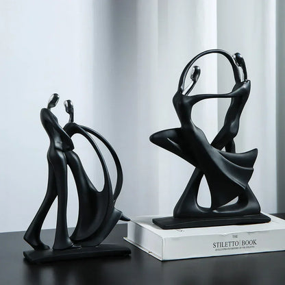 Sculpture Abstract Modern Art Nordic Home Decoration Accessories for Living Room One Piece Resin Statue Dancer Model Desk Decor