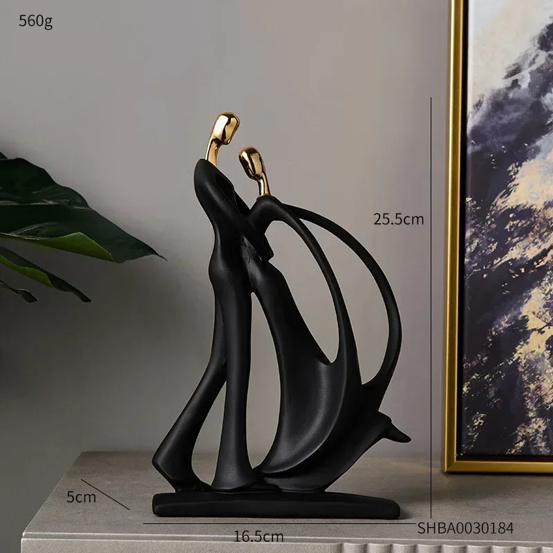 Sculpture Abstract Modern Art Nordic Home Decoration Accessories for Living Room One Piece Resin Statue Dancer Model Desk Decor