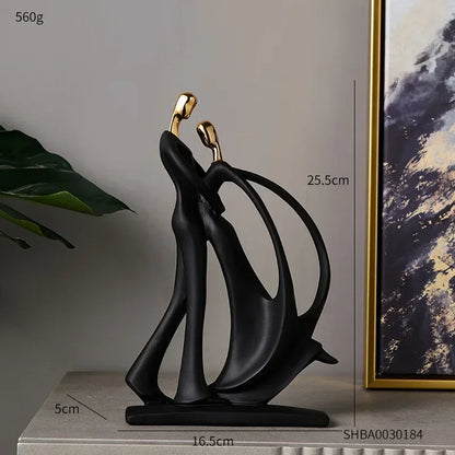 Sculpture Abstract Modern Art Nordic Home Decoration Accessories for Living Room One Piece Resin Statue Dancer Model Desk Decor